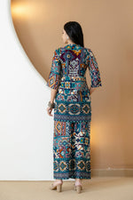 Thumbnail for Boho Printed Co-Ord Set, Teal - Hiral Fashion - Distacart