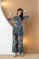 Thumbnail for Boho Printed Co-Ord Set, Teal - Hiral Fashion - Distacart