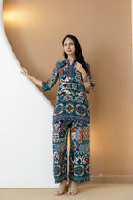 Thumbnail for Boho Printed Co-Ord Set, Teal - Hiral Fashion - Distacart