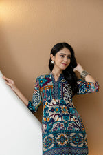 Thumbnail for Boho Printed Co-Ord Set, Teal - Hiral Fashion - Distacart
