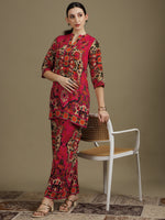 Thumbnail for Ethnic Printed Co-Ord Set, Pink - Hiral Fashion - Distacart
