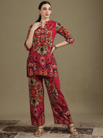 Thumbnail for Ethnic Printed Co-Ord Set, Pink - Hiral Fashion - Distacart
