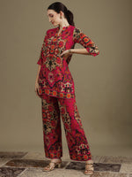 Thumbnail for Ethnic Printed Co-Ord Set, Pink - Hiral Fashion - Distacart