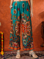 Thumbnail for Ethnic Printed Co-Ord Set, Teal - Hiral Fashion - Distacart