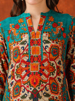 Thumbnail for Ethnic Printed Co-Ord Set, Teal - Hiral Fashion - Distacart