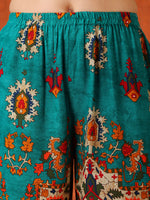 Thumbnail for Ethnic Printed Co-Ord Set, Teal - Hiral Fashion - Distacart