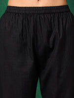 Thumbnail for Embroidered Chikankari Kurta With Pant & Printed Dupatta, Black - Hiral Fashion - Distacart