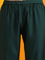 Thumbnail for Sequined Embroidered Kurta With Pant & Embroidered Dupatta, Bottle-Green - Hiral Fashion - Distacart