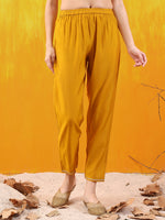 Thumbnail for Sequined Embroidered & Applique Patch Kurta With Pant & Printed Dupatta, Mustard - Hiral Fashion - Distacart
