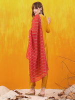 Thumbnail for Sequined Embroidered & Applique Patch Kurta With Pant & Printed Dupatta, Mustard - Hiral Fashion - Distacart
