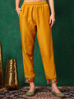 Thumbnail for Aline Embroidered Kurta With Pant & Embroidered Dupatta, Mustard - Hiral Fashion - Distacart