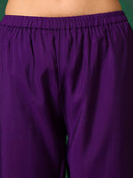 Thumbnail for Embroidered Kurta With Pant & Embroidered Dupatta, Purple - Hiral Fashion - Distacart