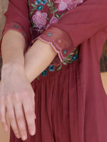 Thumbnail for Aline Embroidered Kurta With Pant & Embroidered Dupatta, Rust - Hiral Fashion - Distacart