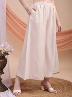 Thumbnail for Floral Embroidered Anarkali Kurta With Pant & Embroidered Dupatta, Cream - Hiral Fashion - Distacart