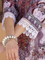 Thumbnail for Pakistani Embroidered & Printed Kurta With Pant & Dupatta, Lavender - Hiral Fashion - Distacart