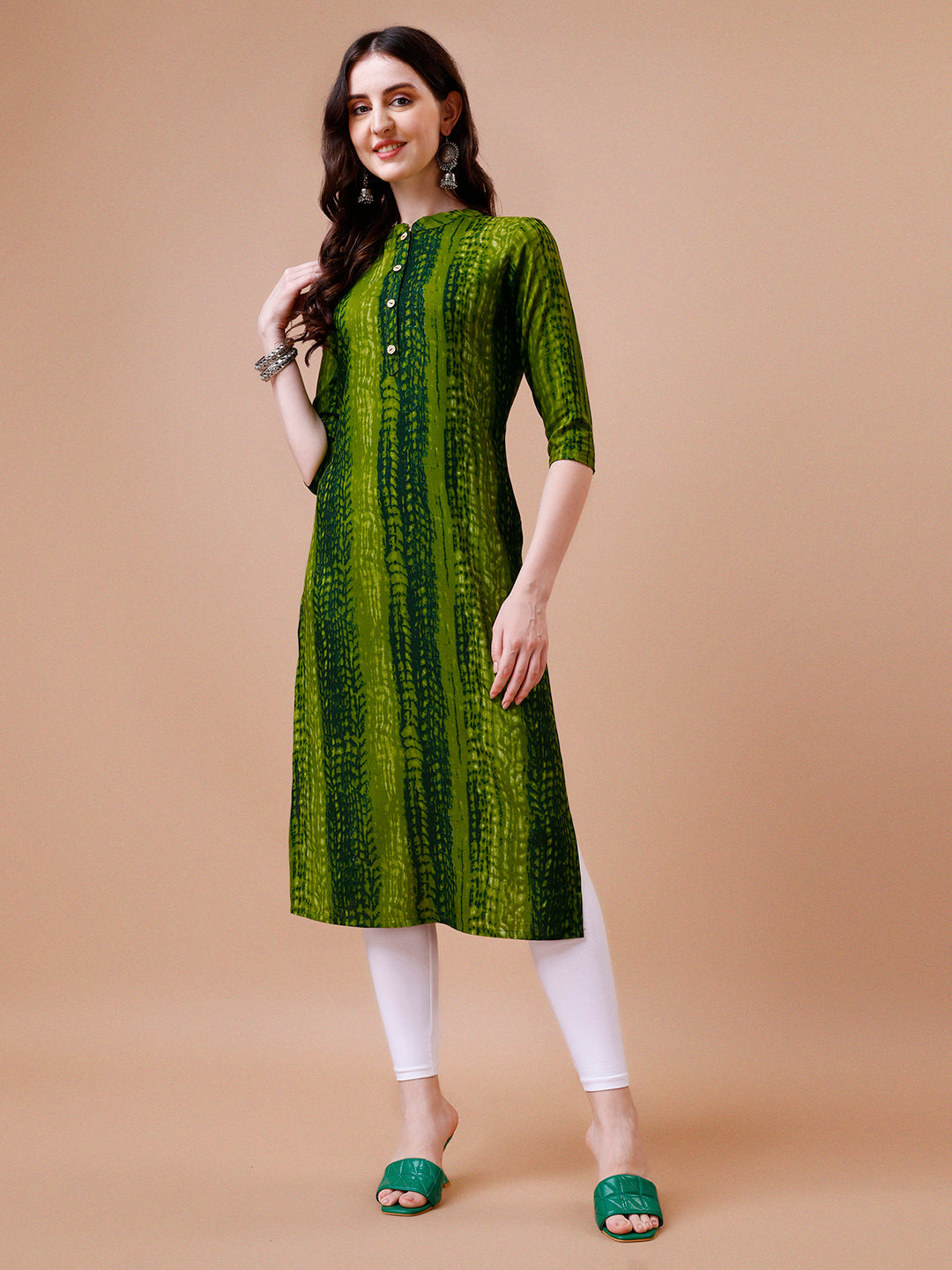 Shibori Printed Casual Wear Kurta, Multicolor - Hiral Fashion - Dista