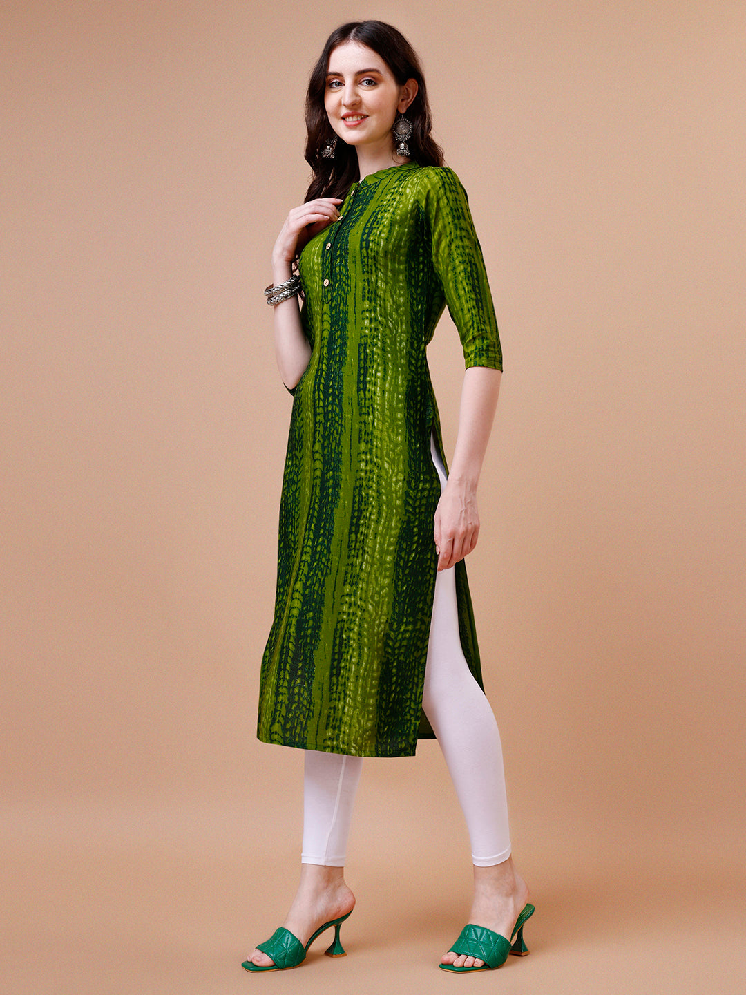 Shibori Printed Casual Wear Kurta, Multicolor - Hiral Fashion - Dista