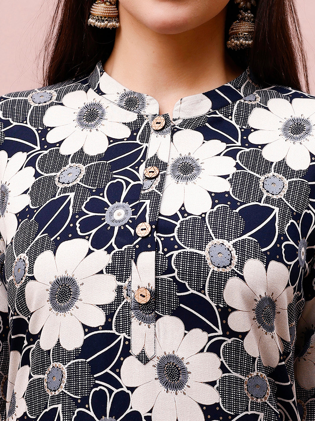 Floral Printed Rayon Casual Wear Kurta, Multicolor - Hiral Fashion - Dista