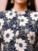 Thumbnail for Floral Printed Rayon Casual Wear Kurta, Multicolor - Hiral Fashion - Dista