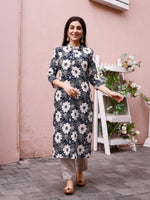 Thumbnail for Floral Printed Rayon Casual Wear Kurta, Multicolor - Hiral Fashion - Dista