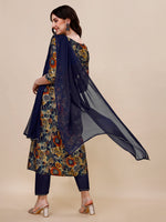 Thumbnail for Alia Cut Printed & Embroidered Kurta With Pant & Dupatta Set, Multicolor - Hiral Fashion - Distacart