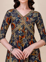 Thumbnail for Alia Cut Printed & Embroidered Kurta With Pant & Dupatta Set, Multicolor - Hiral Fashion - Distacart