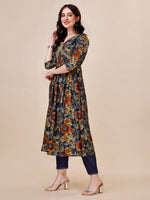 Thumbnail for Alia Cut Printed & Embroidered Kurta With Pant & Dupatta Set, Multicolor - Hiral Fashion - Distacart
