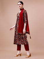 Thumbnail for Alia Cut Embroidered & Floral Printed Rayon Kurta With Pant & Dupatta, Multicolor - Hiral Fashion - Distacart