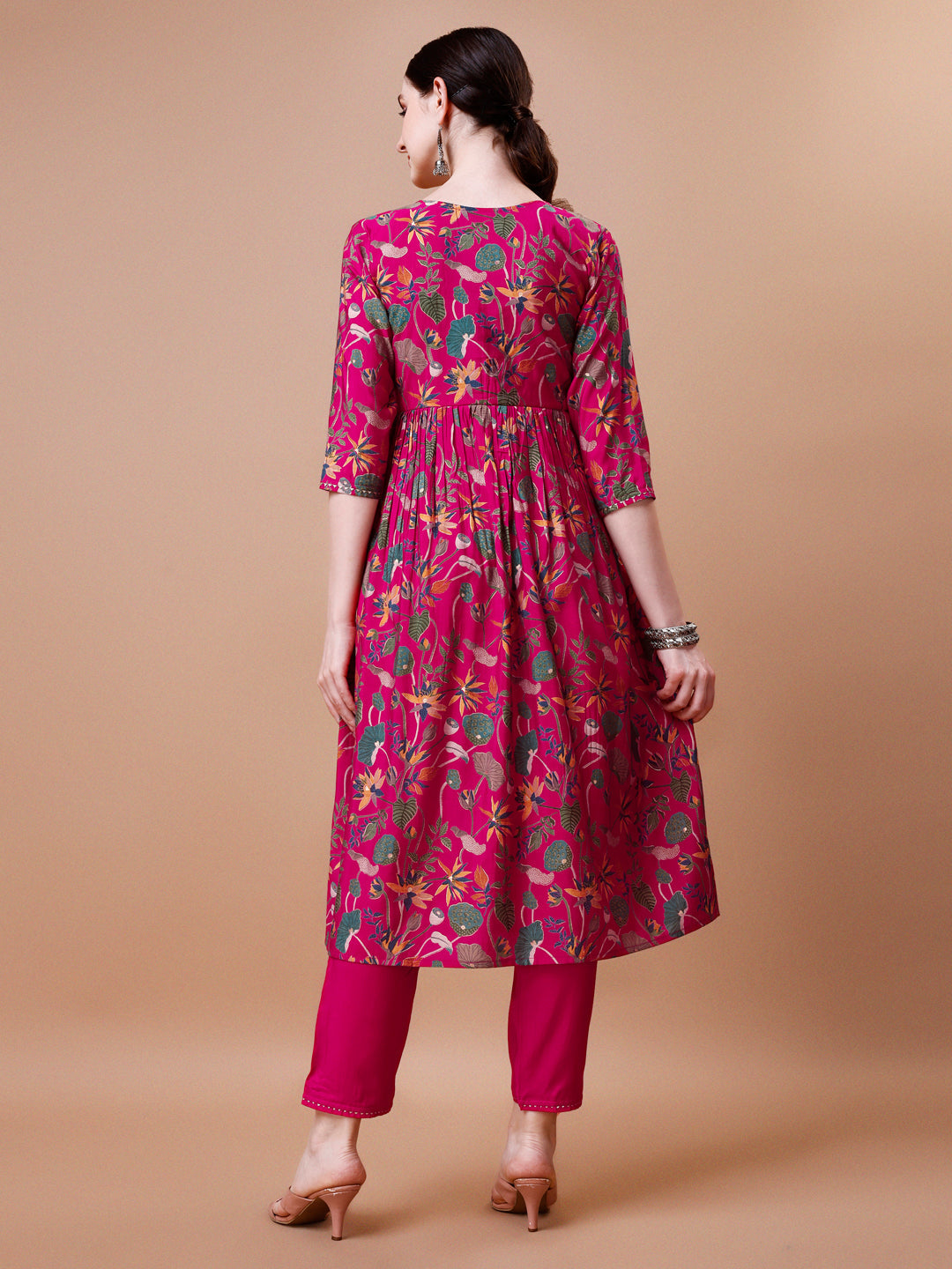 Alia Cut Embroidered & Floral Printed Kurta With Pant & Dupatta, Multicolor - Hiral Fashion - Dista