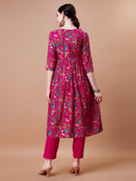 Thumbnail for Alia Cut Embroidered & Floral Printed Kurta With Pant & Dupatta, Multicolor - Hiral Fashion - Dista