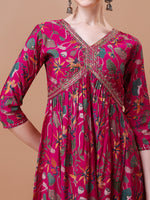Thumbnail for Alia Cut Embroidered & Floral Printed Kurta With Pant & Dupatta, Multicolor - Hiral Fashion - Dista