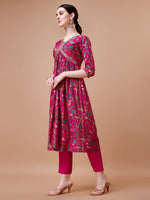 Thumbnail for Alia Cut Embroidered & Floral Printed Kurta With Pant & Dupatta, Multicolor - Hiral Fashion - Dista