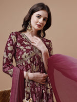 Thumbnail for Alia Cut Printed & Embroidered Kurta With Pant & Dupatta, Multicolor - Hiral Fashion - Dista