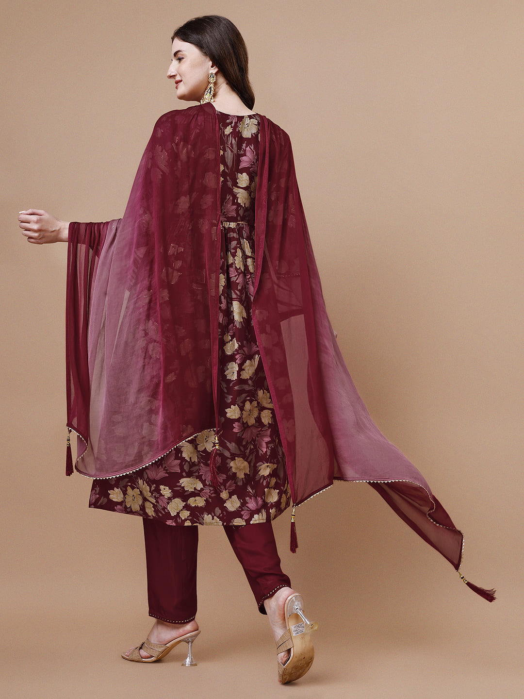 Alia Cut Printed & Embroidered Kurta With Pant & Dupatta, Multicolor - Hiral Fashion - Dista