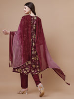 Thumbnail for Alia Cut Printed & Embroidered Kurta With Pant & Dupatta, Multicolor - Hiral Fashion - Dista