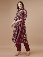 Thumbnail for Alia Cut Printed & Embroidered Kurta With Pant & Dupatta, Multicolor - Hiral Fashion - Dista