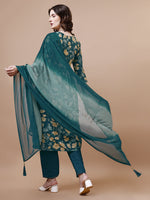Thumbnail for Alia Cut Printed & Embroidered Kurta With Pant & Dupatta, Multicolor - Hiral Fashion - Dista