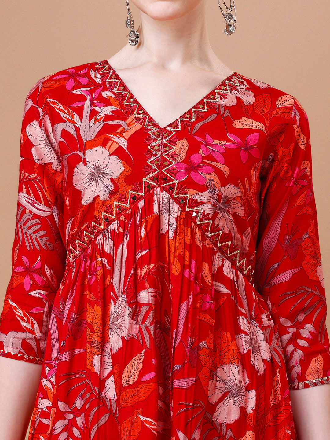 Alia Cut Floral Printed & Embroidered Kurta With Pant & Dupatta, Multicolor - Hiral Fashion - Dista