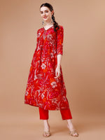 Thumbnail for Alia Cut Floral Printed & Embroidered Kurta With Pant & Dupatta, Multicolor - Hiral Fashion - Dista