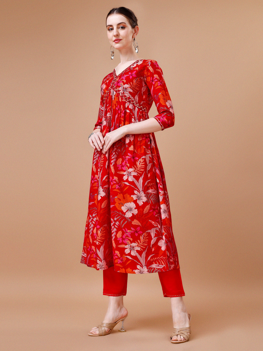 Alia Cut Floral Printed & Embroidered Kurta With Pant & Dupatta, Multicolor - Hiral Fashion - Dista
