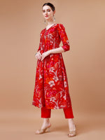 Thumbnail for Alia Cut Floral Printed & Embroidered Kurta With Pant & Dupatta, Multicolor - Hiral Fashion - Dista
