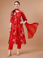 Thumbnail for Alia Cut Floral Printed & Embroidered Kurta With Pant & Dupatta, Multicolor - Hiral Fashion - Dista