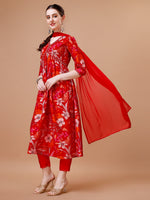 Thumbnail for Alia Cut Floral Printed & Embroidered Kurta With Pant & Dupatta, Multicolor - Hiral Fashion - Dista