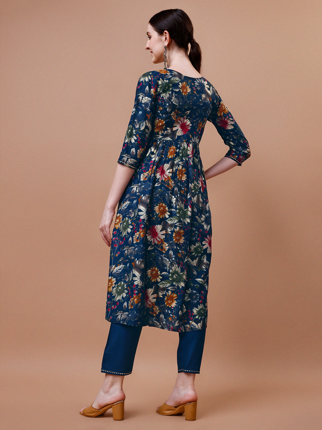Alia Cut Floral Printed Embroidered Kurta With Pant & Dupatta, Multicolor - Hiral Fashion - Dista