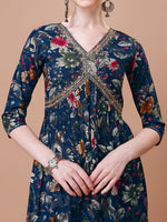 Thumbnail for Alia Cut Floral Printed Embroidered Kurta With Pant & Dupatta, Multicolor - Hiral Fashion - Dista