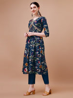 Thumbnail for Alia Cut Floral Printed Embroidered Kurta With Pant & Dupatta, Multicolor - Hiral Fashion - Dista