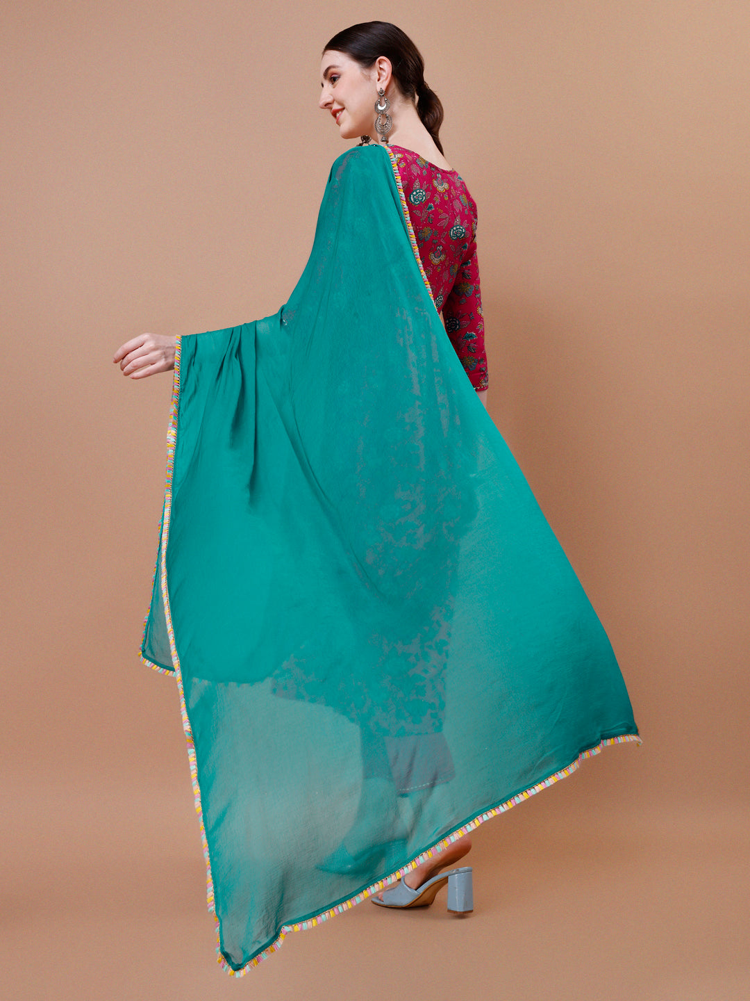Alia Cut Embroidered & Floral Printed Kurta With Pant & Dupatta, Multicolor - Hiral Fashion - Dista
