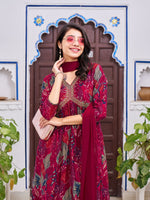 Thumbnail for Alia Cut Embroidered & Floral Printed Kurta With Pant & Dupatta, Multicolor - Hiral Fashion - Dista