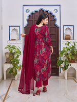 Thumbnail for Alia Cut Embroidered & Floral Printed Kurta With Pant & Dupatta, Multicolor - Hiral Fashion - Dista