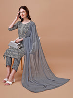 Thumbnail for Ethnic Motifs Printed Cotton Kurta With Pant & Dupatta, Multicolor - Hiral Fashion - Distacart